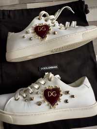 Sneakersy biale Dolce&Gabbana D&G Dolce & Gabbana adidasy tenisówki