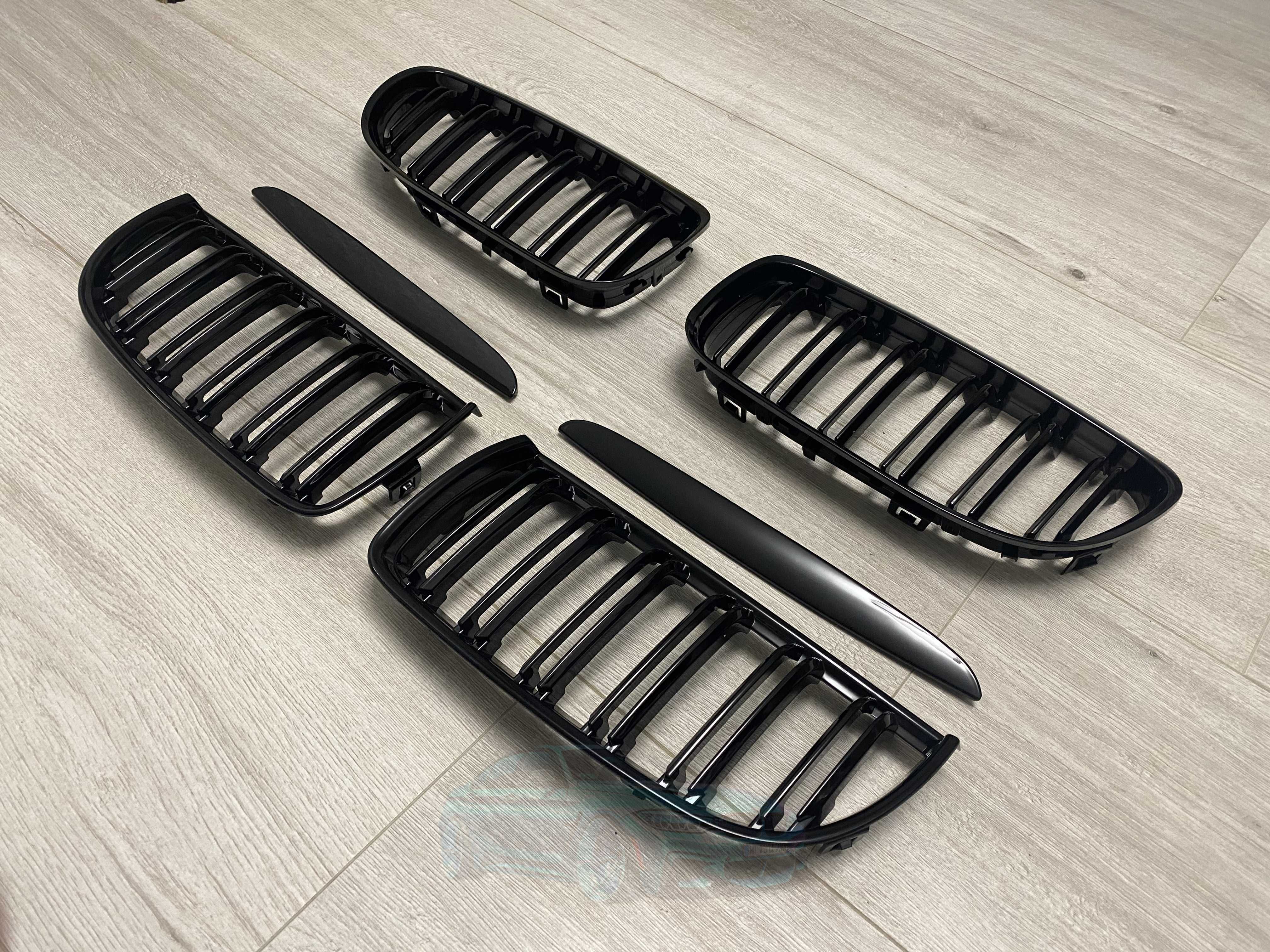 Решетка радиатора двойная BMW E90 E91 цвет черный (комплект)