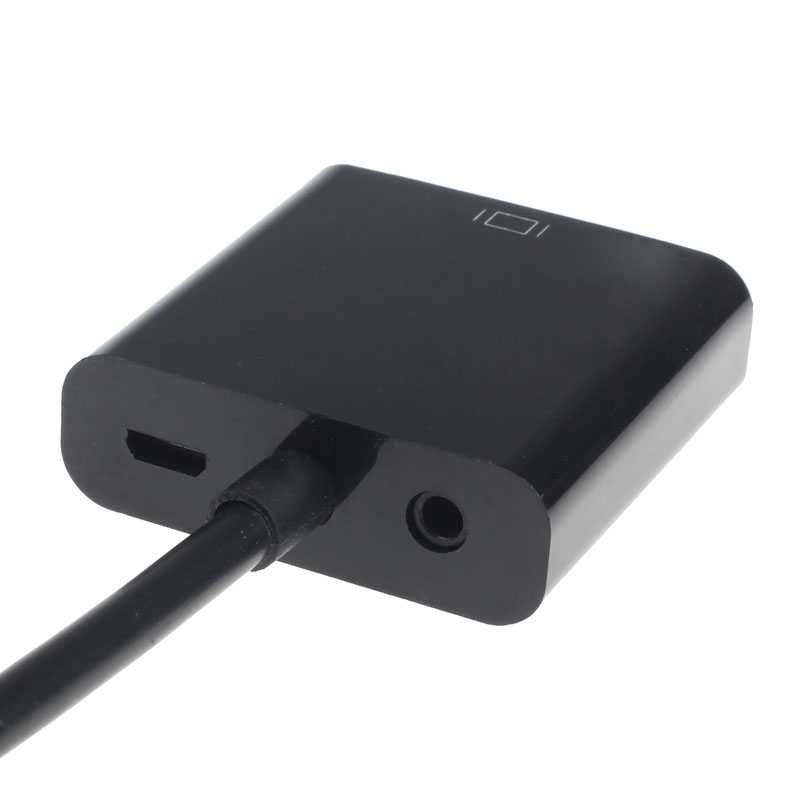 Cabo Conversor HDMI para VGA c/ Audio 3.5mm ou Alimentação USB