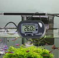 Termometr akwariowy do akwarium wyświetlacz LCD z sondą na baterię