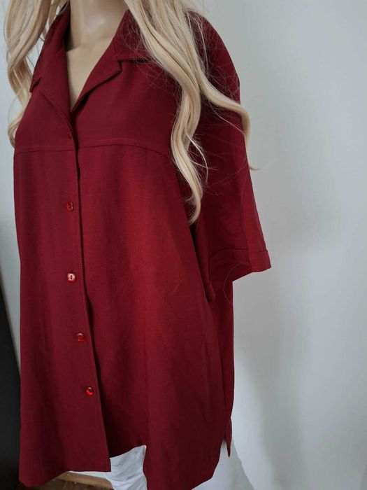 Bordowa włoska koszula plus size