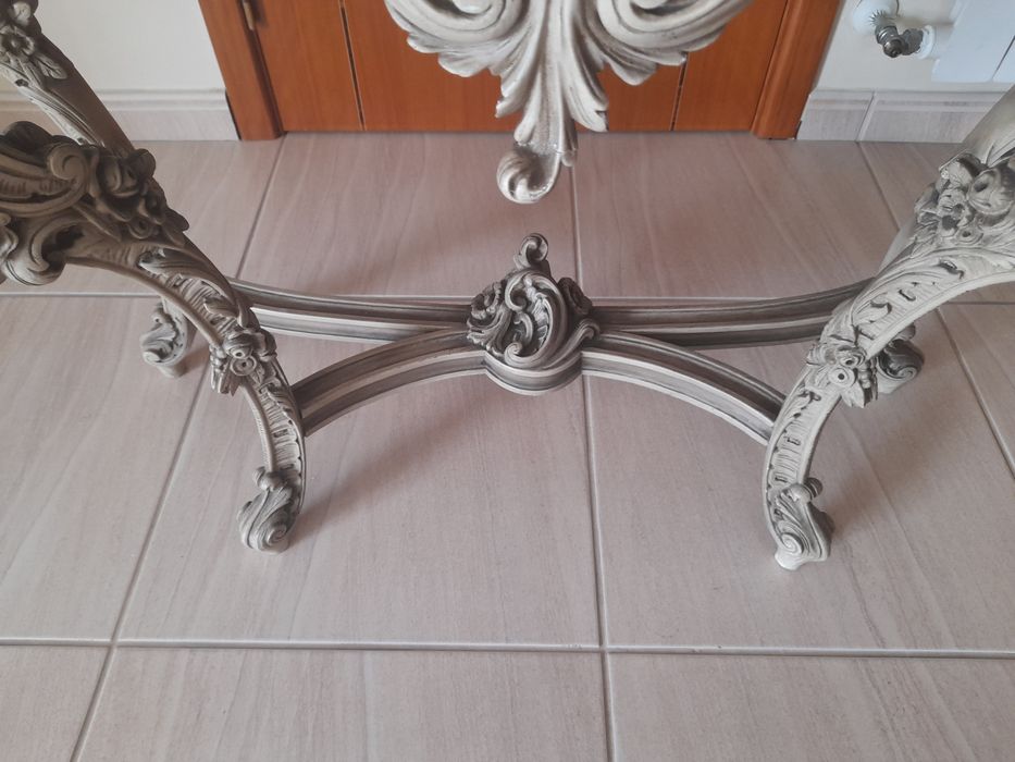 Espelho antigo com credencia madeira