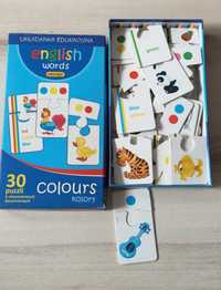 English words układanka Adamingo colours kolory puzzle