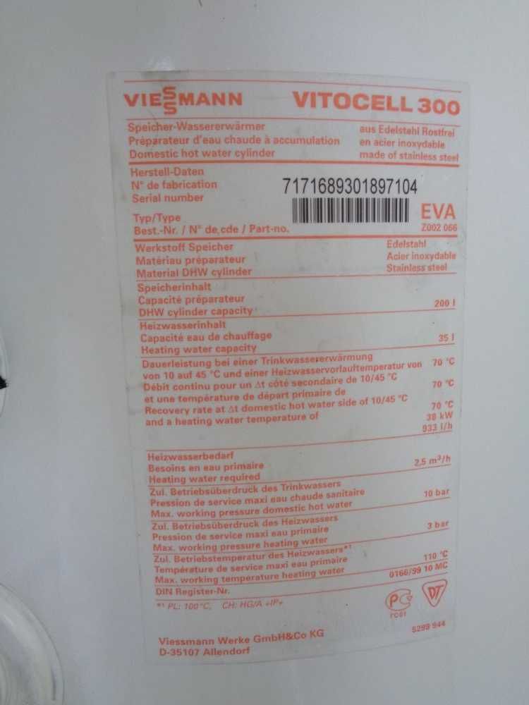 Bojler Viessmann 500l dwie wężownice nierdzewka