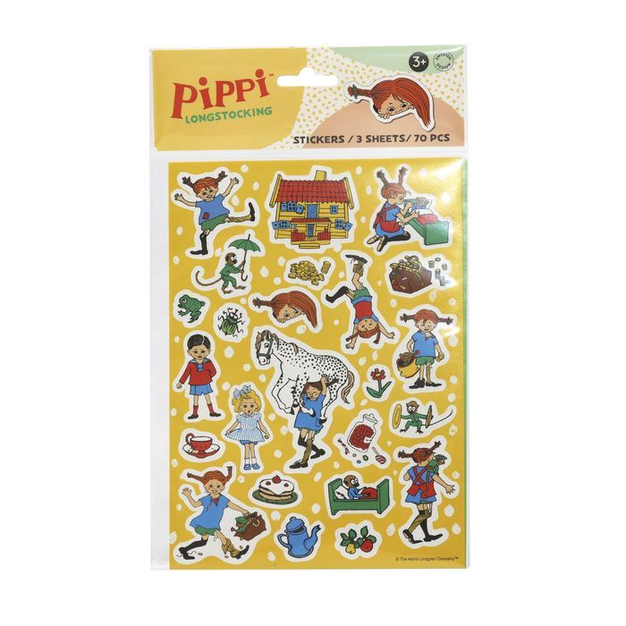 Zestaw naklejek do zabawy Pippi Langstrumpf, dla dzieci, naklejki,