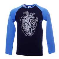Koszulka Serce Anatomiczne z długim rękawem granatowo niebieska (l)