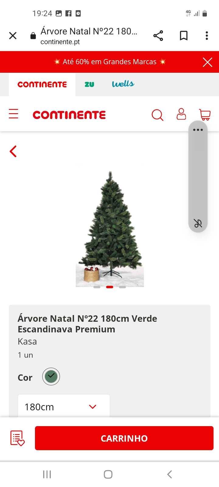 Árvore de Natal artificial 1,80cm NOVA