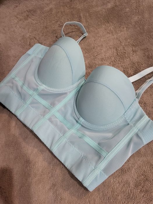 Корсет в сіточку бірюзового кольору