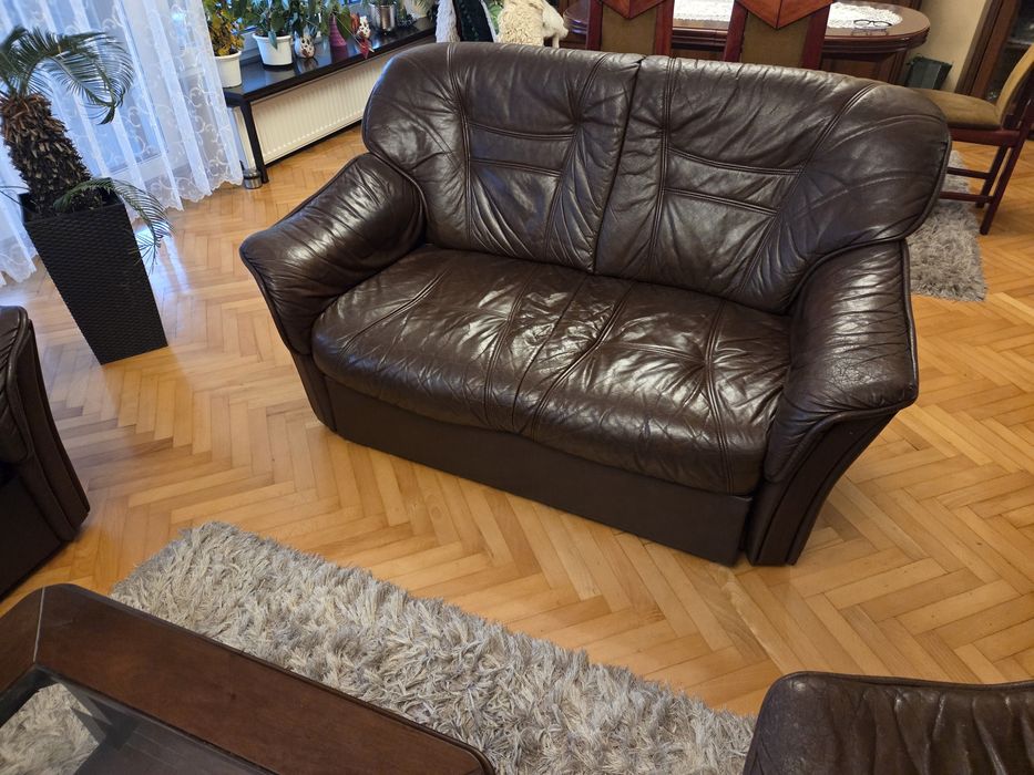 Komplet wypoczynkowy skórzany