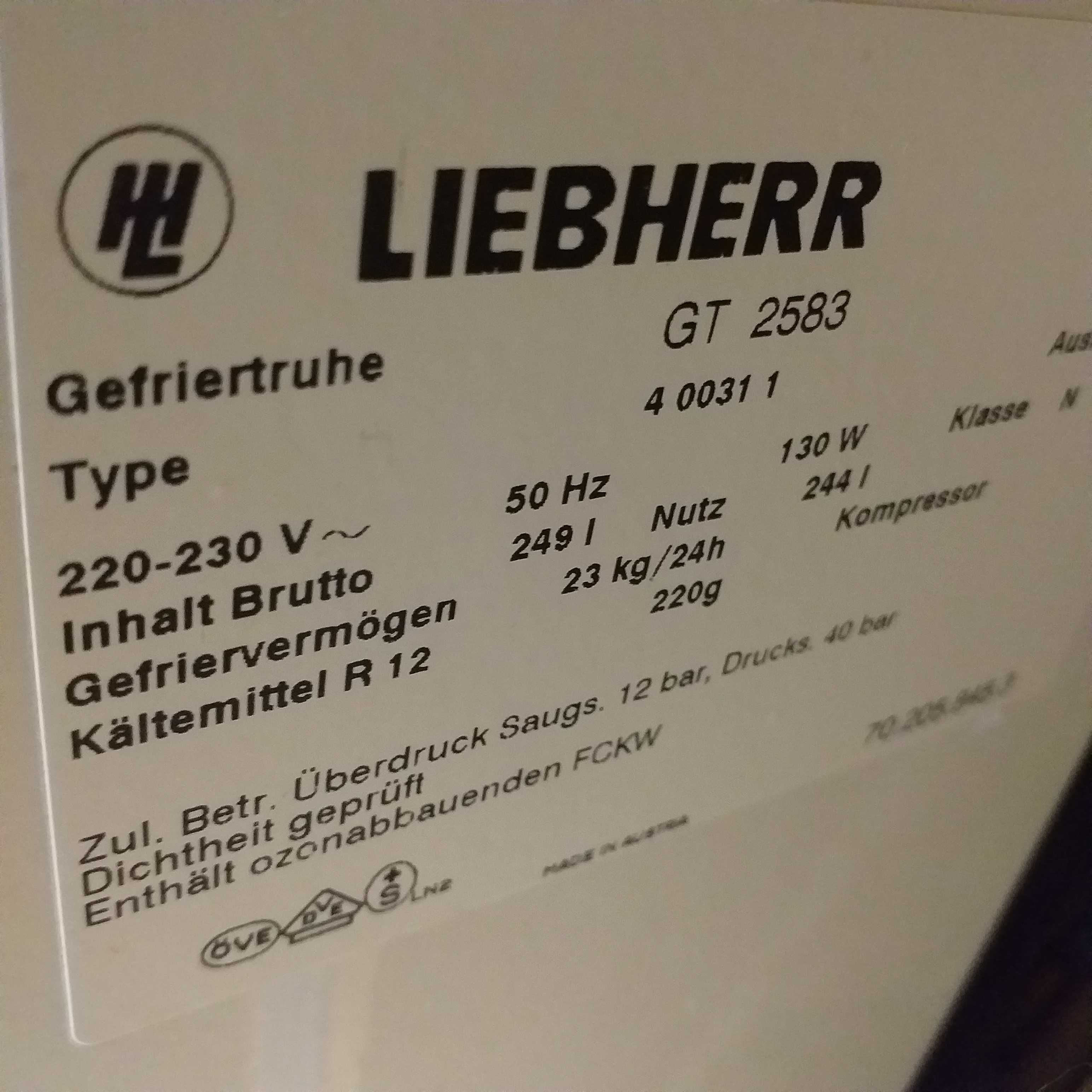 Zamrażarka skrzyniowa 250 litrów Liebherr