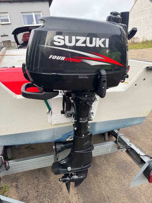 Łódka wędkarska 4 m + silnik Suzuki 6 KM stabilna, zadbana,