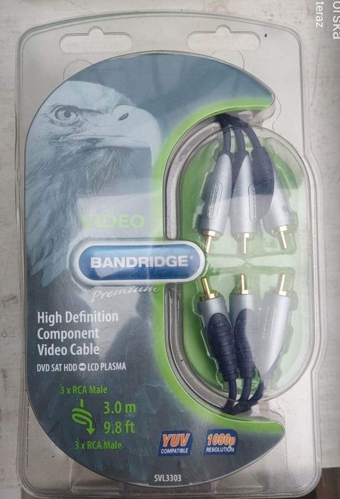 Bandridge premium 3x RCA CHINCH SVL3303