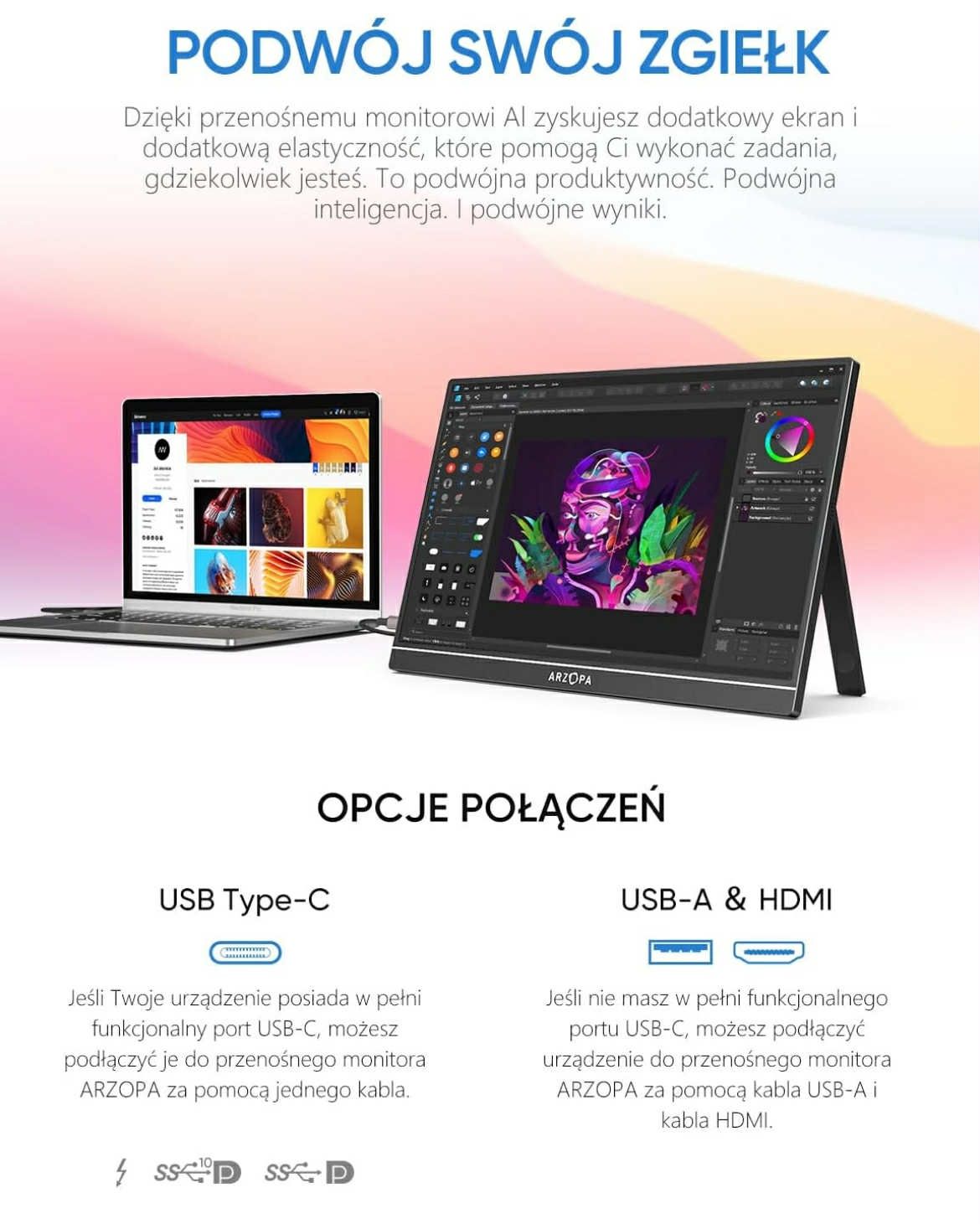 Ekran przenośny ARZOPA