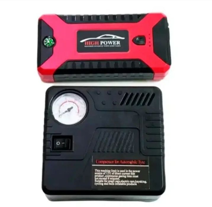 Пусковий зарядний пристрій + компресор 300/600A Jump Starter Pump