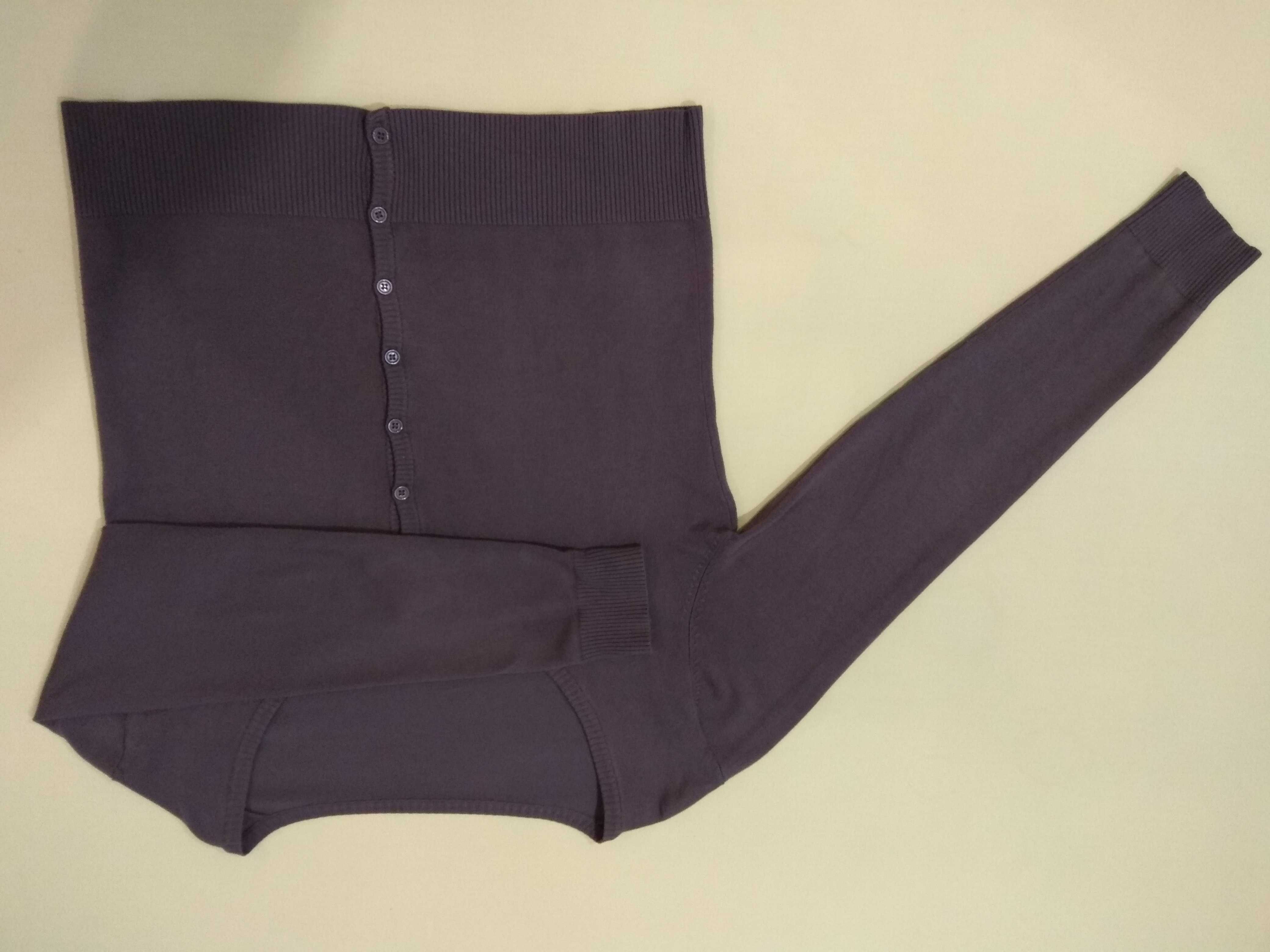 Sweter, kardigan klasyczny, brąz L/XL