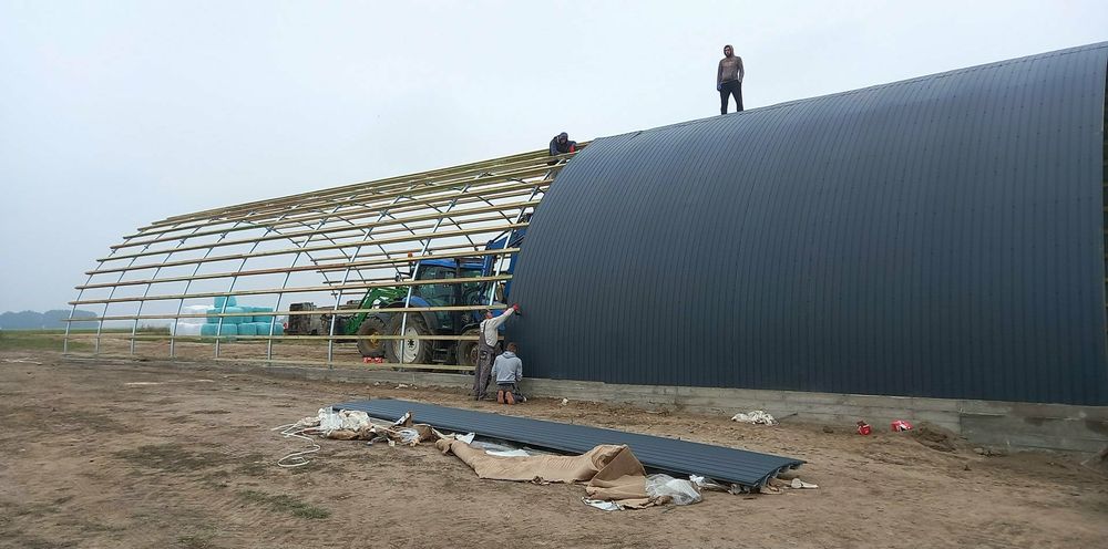 Hala łukowa 12 x 30m magazyn obora bydło garaż wiata rolnicza