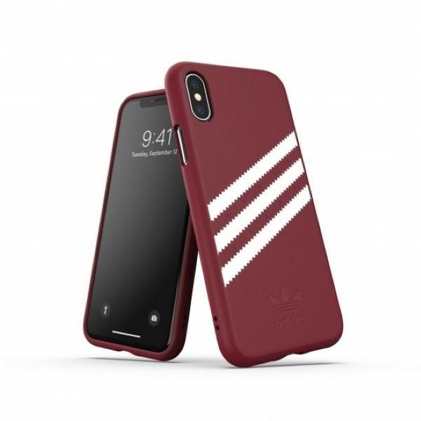 Etui Adidas Or Moulded Pu Suede iPhone X/Xs - Burgundowy