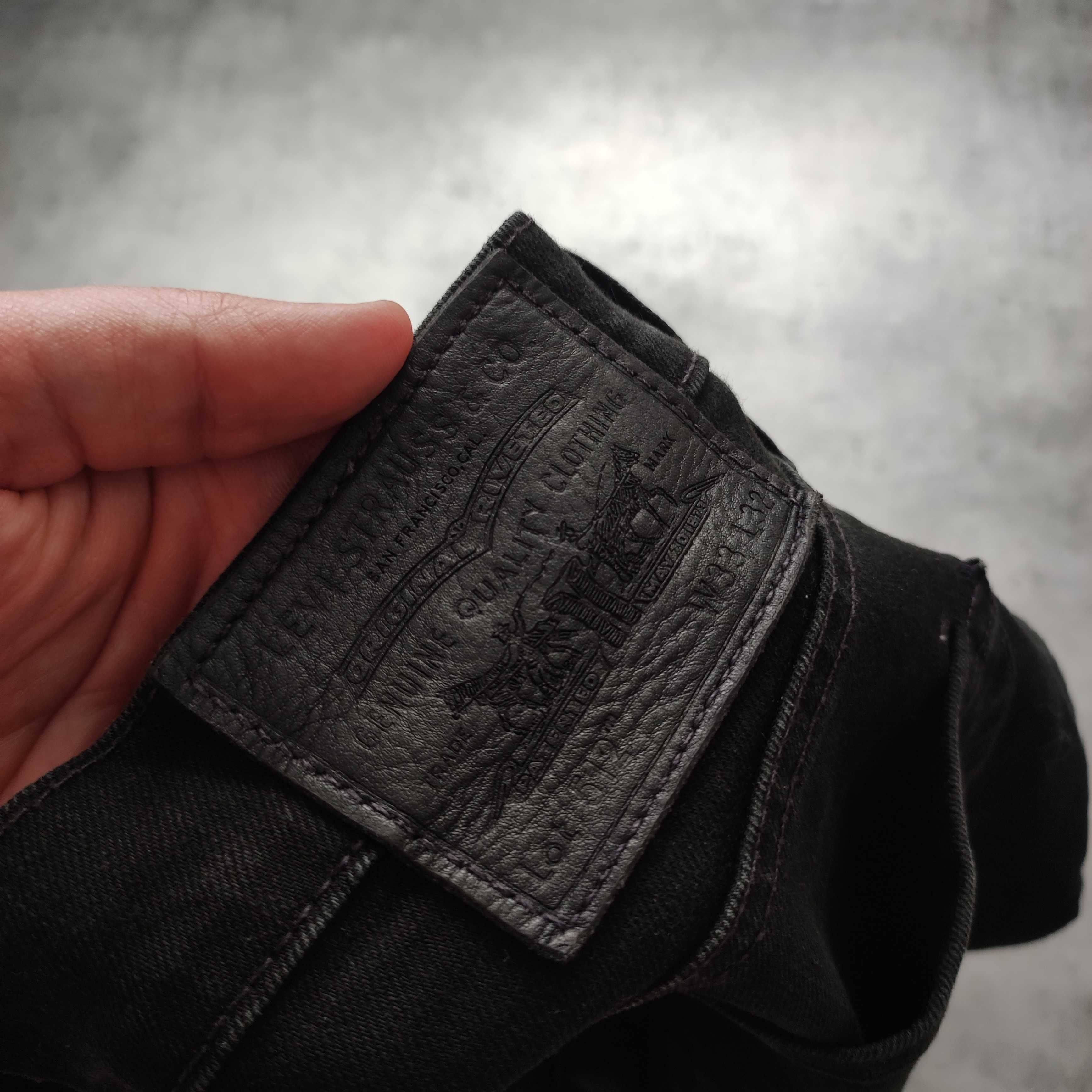 MĘSKIE Eleganckie PREMIUM Czarne Slim Jeansy Denim Levis 512 Spodnie