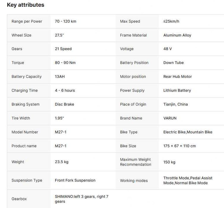 Bicicleta elétrica de montanha de longo alcance