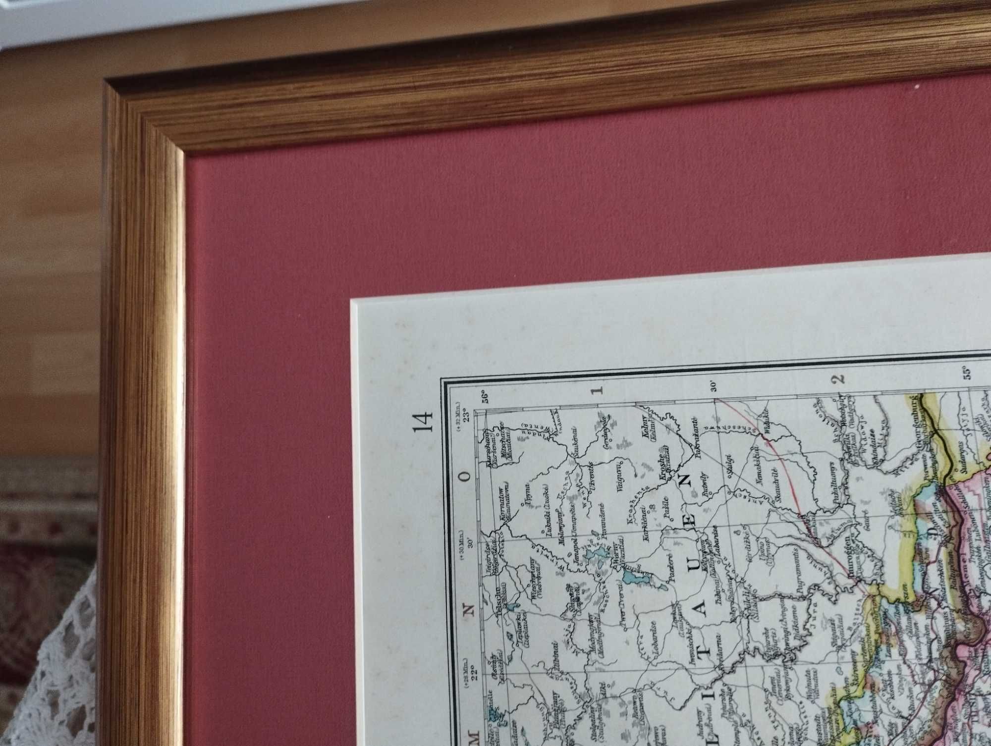 Stylowa, historyczna mapa.