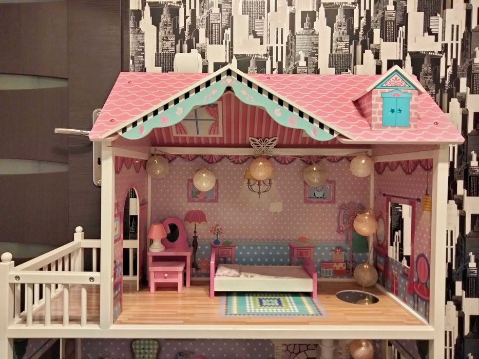 Duży drewniany domek dla lalek XXL
