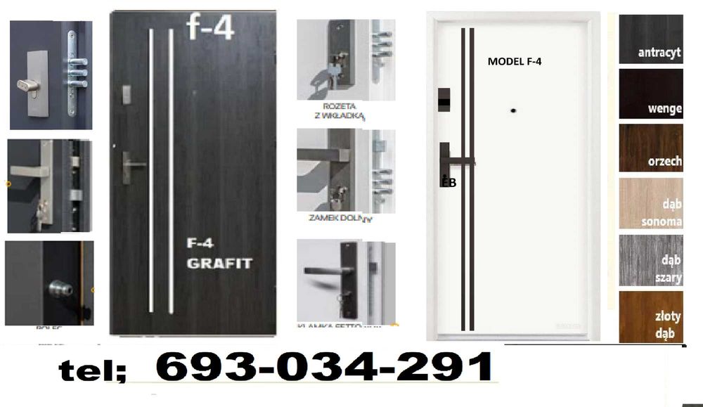 Drzwi WEJŚCIOWE-zewnętrzne do mieszkania w bloku z MONTAŻEM-akustyczne