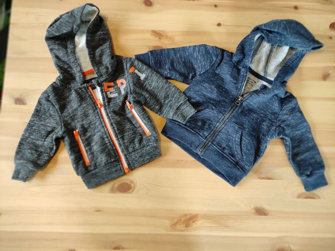 Ciepłe bluzy z kapturem dla chłopca r. 74