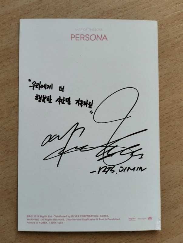 Jimin BTS pocztówka Persona