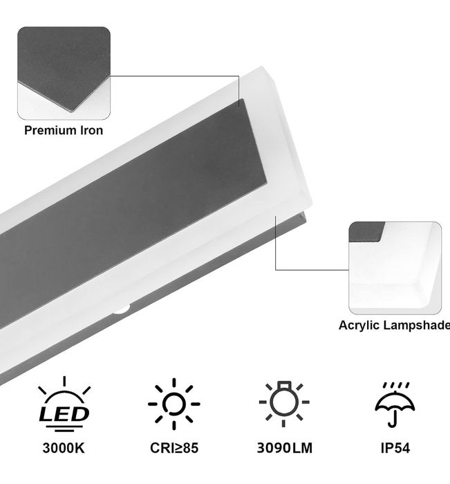 Zewnętrzna lampa ścienna Klighten Aplique, 100cm