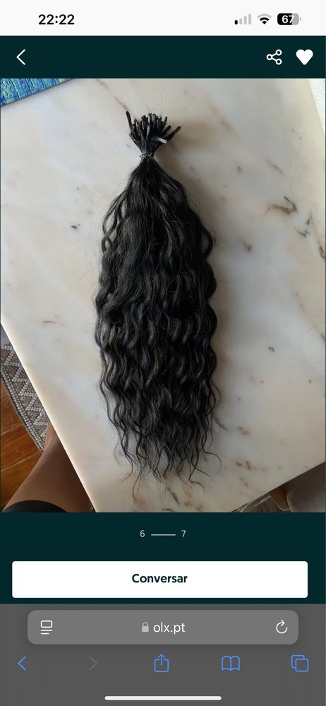 Vendo 65 extensoes pretas cabelo natural ondulado myos
