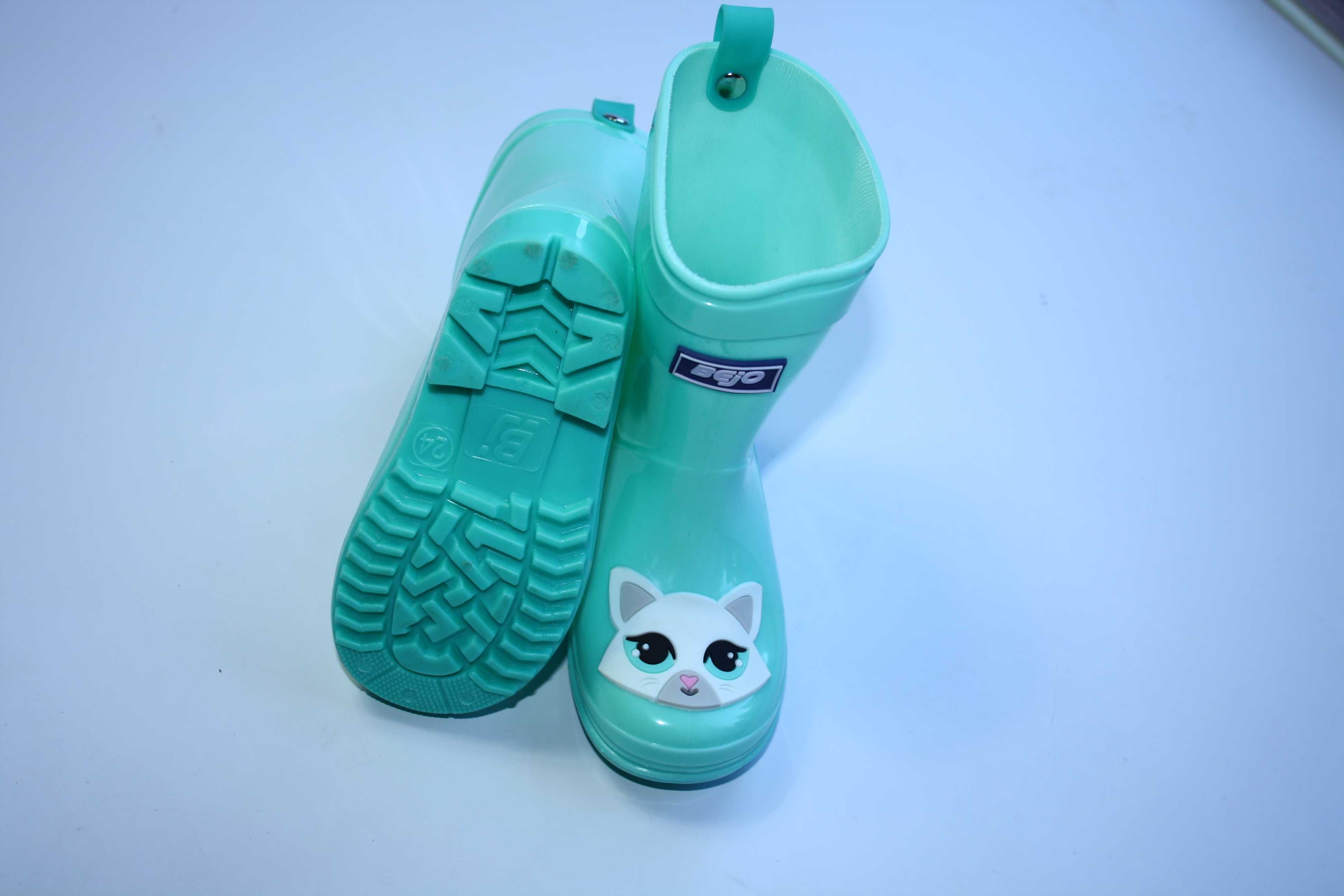 kalosze dziewczęce BEJO COSY WELLIES KIDS miętowe r. 22 kot