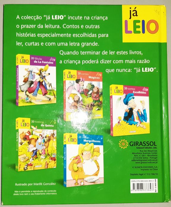 Livro '20 Histórias da Quinta', Coleção 'Já LEIO', Editora Girassol