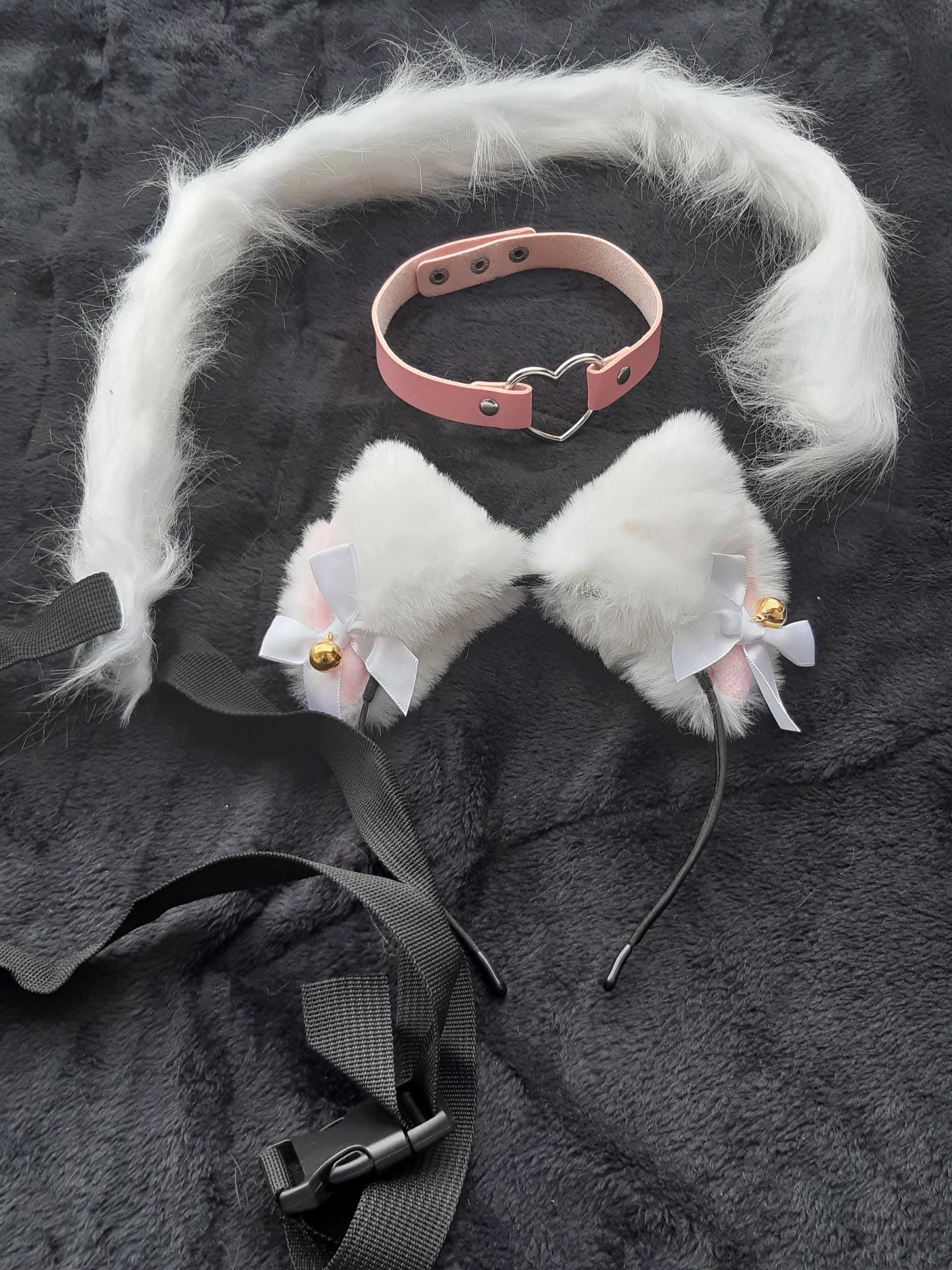 Kostium kota furry therian cosplay kocie uszy ogon obroża kot