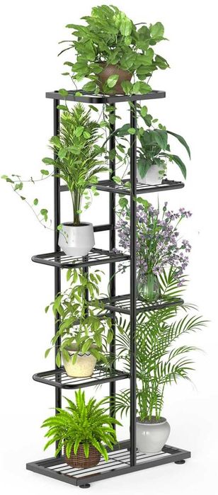 Kwietnik metalowy 6-poziomowy piętrowy stojak doniczki rośliny kwiaty