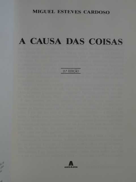 A Causa das Coisas de Miguel Esteves Cardoso