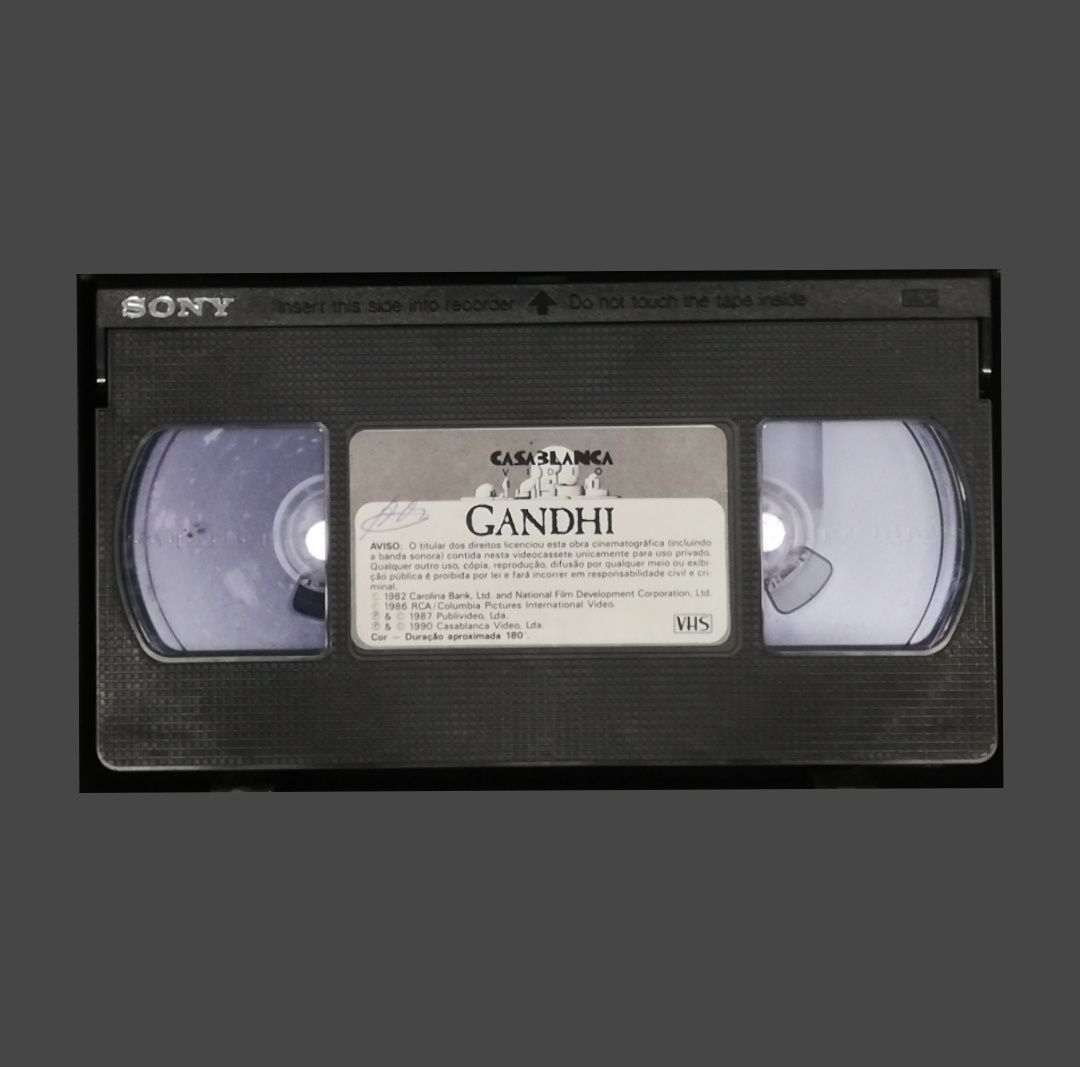 Filme "Gandhi" em formato VHS original, 1982