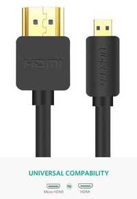 Кабель UGreen  Micro HDMI to HDMI 4K 3D - 2 МЕТРА (черный)