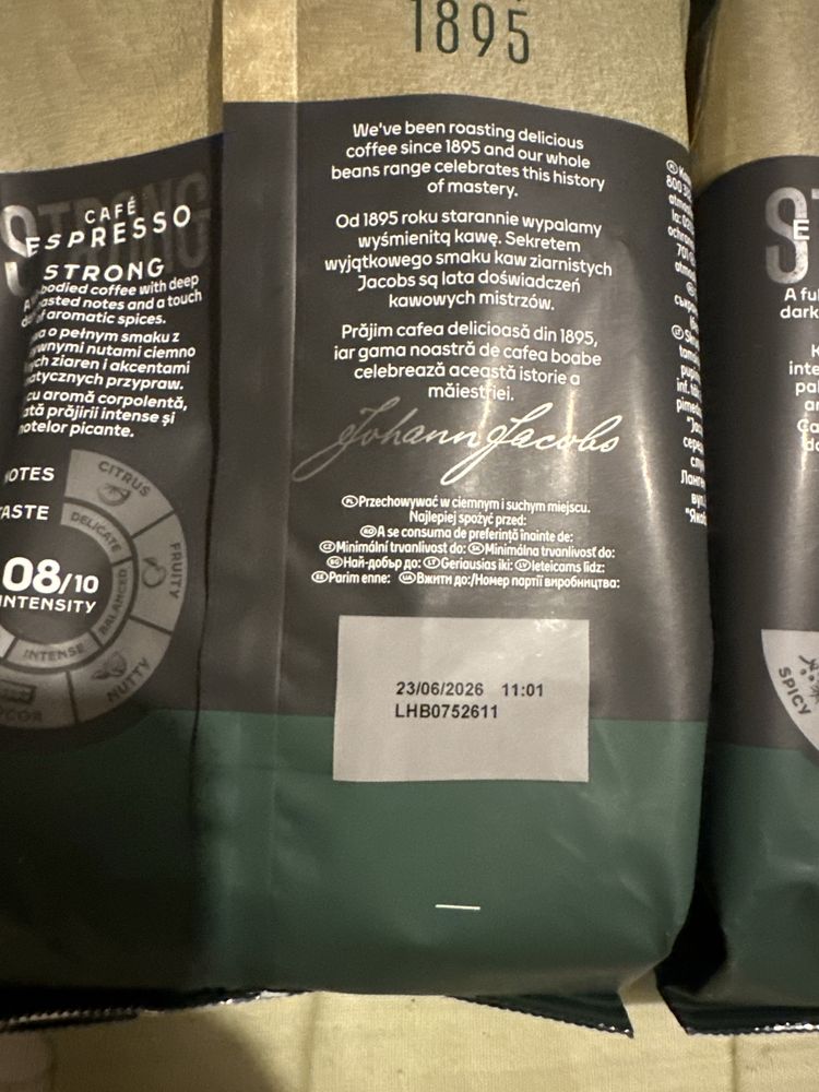 2x Kawa Ziarnista JACOBS Espresso Strong