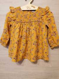 Bluzeczka dziewczęca Primark r.92, elegancka bluzka w kwiatki tunika