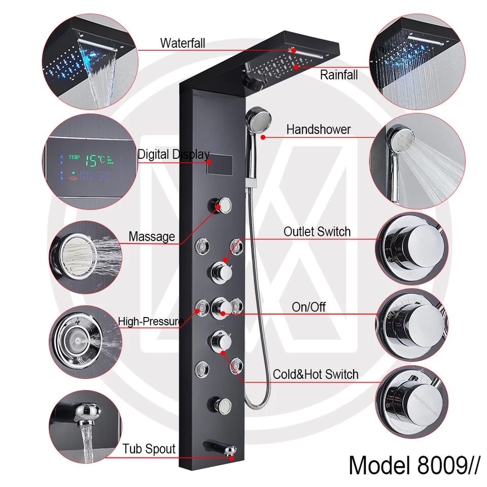 Coluna de duche Led