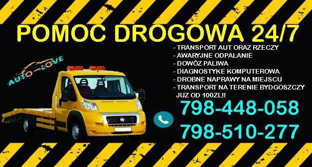 Pomoc Drogowa / 24/7 / Transport / Tanio / Bydgoszcz / Laweta /