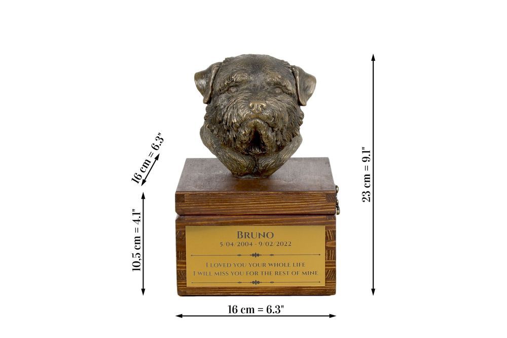 Norfolk Terrier urna na skrzynce brązowa Art-Dog