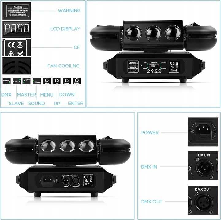 Moving Head 150W RGBW oświetlenie dyskotekowe DMX512 sceniczne