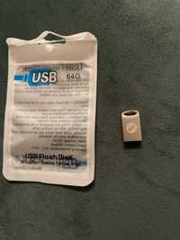 Металевий накопичувач флешка USB 2.0 в маленькому корпусі 64GB