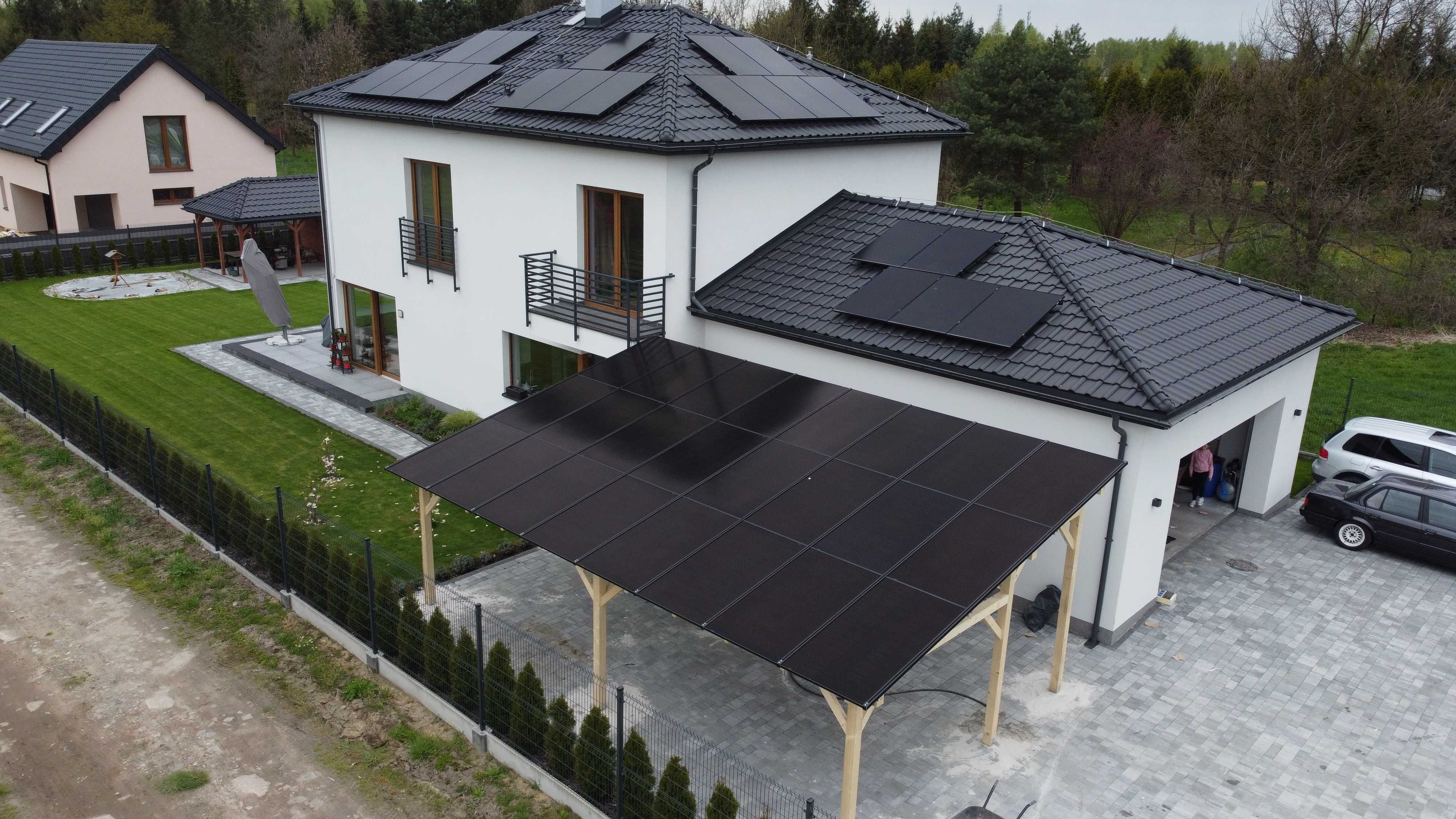 Wiata, Carport z fotowoltaiką 10,35 kWp i magazynem energii 5 kWh!