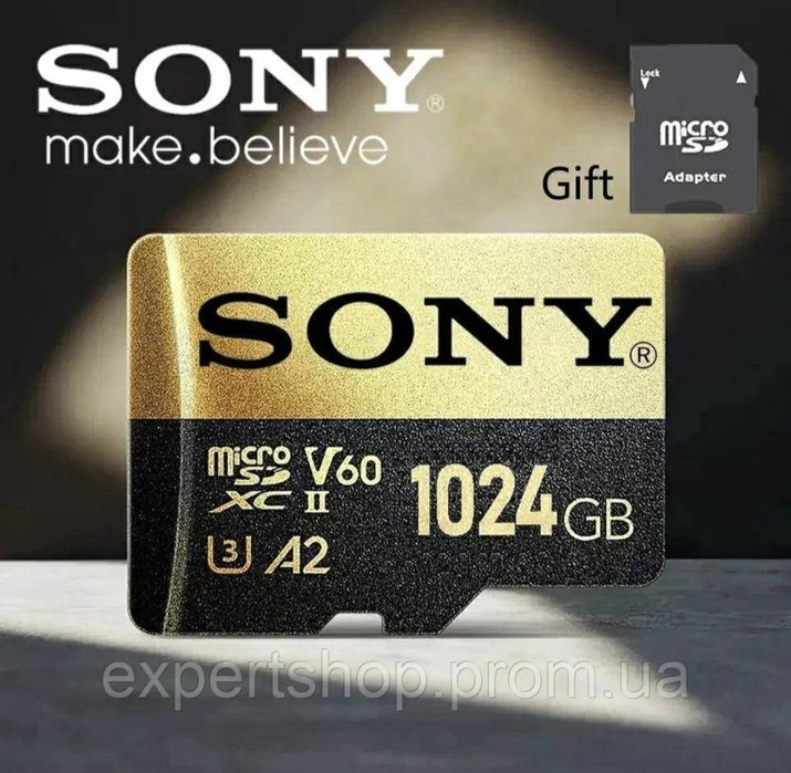 Карта пам'яті Sony 1024GB microSD class 10 з адаптером