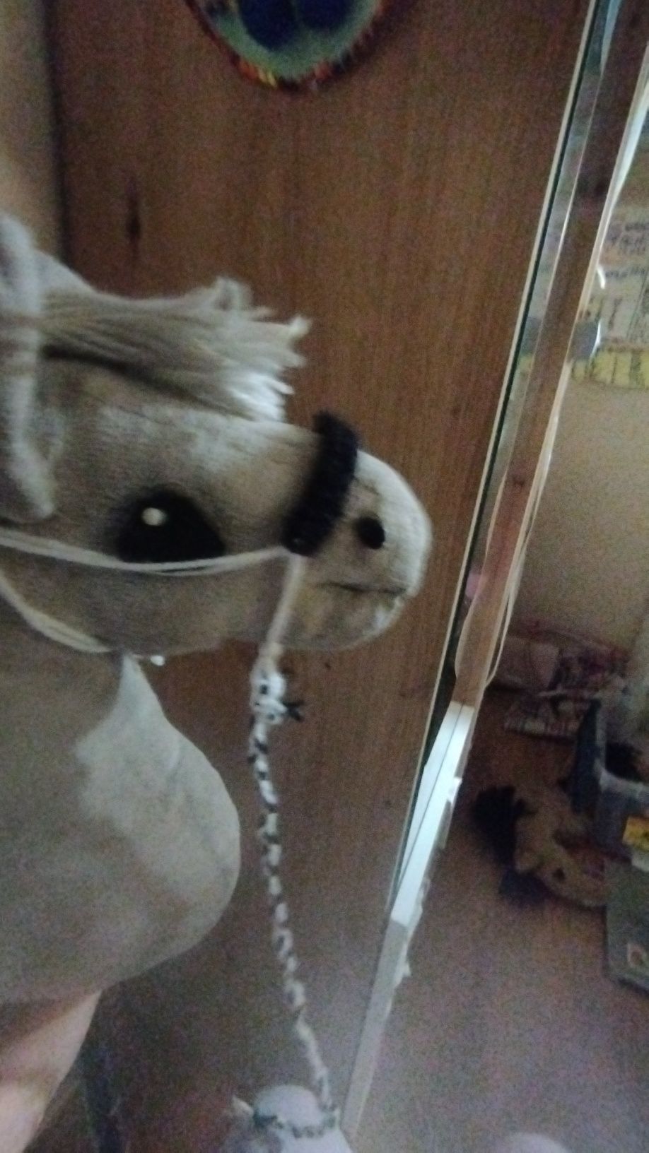 Halter z uwiązem w kolorach biało-czarnych na koniki A4