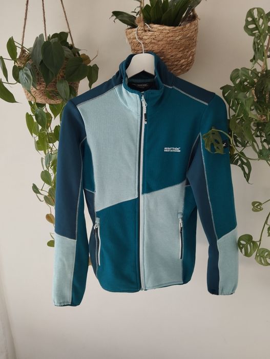 Ciepła bluza z suwakiem, turkusowa, z kieszeniami r.34 XS Regatta