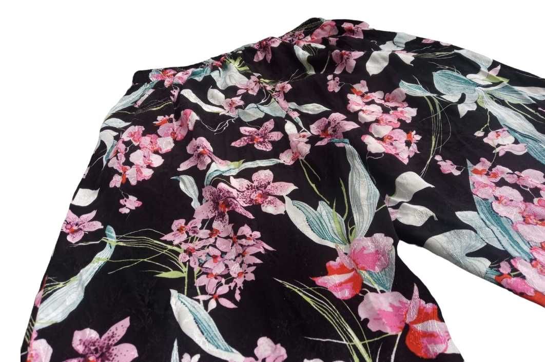 Letnie spodnie w kwiaty z wiskozy 36 S 100% wiskoza