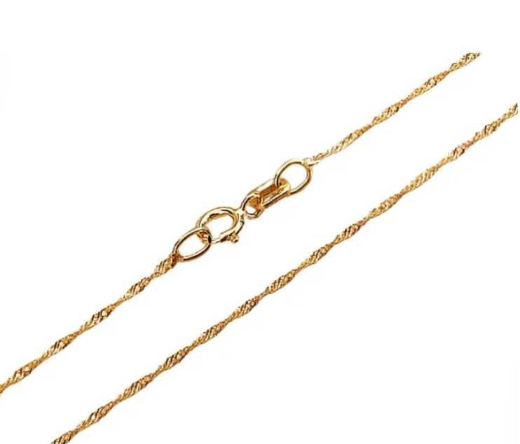 Złoty łańcuszek 333 klasyczny silny błyszczący splot singapur 50cm